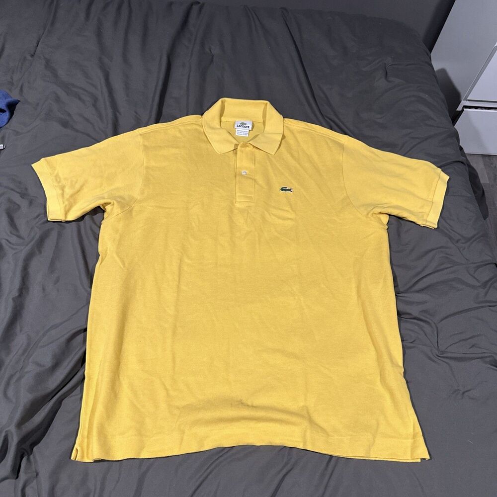 Lacoste Men's Vintage Polo Shirt Rare- Mens 7 (xxl) Rare Yellow